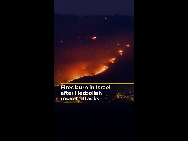 ⁣Fires burn in northern Israel after Hezbollah rocket attacks | AJ #shorts