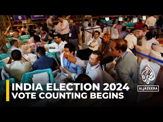 ⁣India elections 2024: Vote counting begins, Modi’s BJP lead narrowing