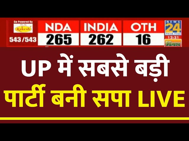 ⁣Election Results 2024 LIVE : UP में सबसे बड़ी पार्टी बनी Samaj Wadi Party | Lok Sabha Election 2024