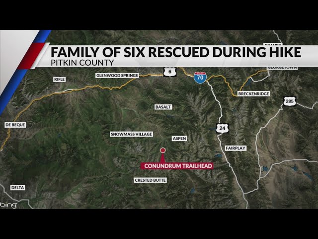 ⁣Family of 6 rescued after hiking near Aspen