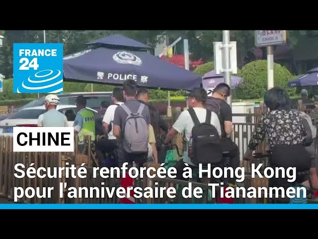⁣Chine : sécurité renforcée à Hong Kong pour l'anniversaire de Tiananmen • FRANCE 24