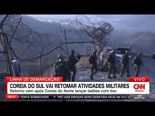⁣Coreia do Sul retomará atividades militares na fronteira com Coreia do Norte | CNN NOVO DIA