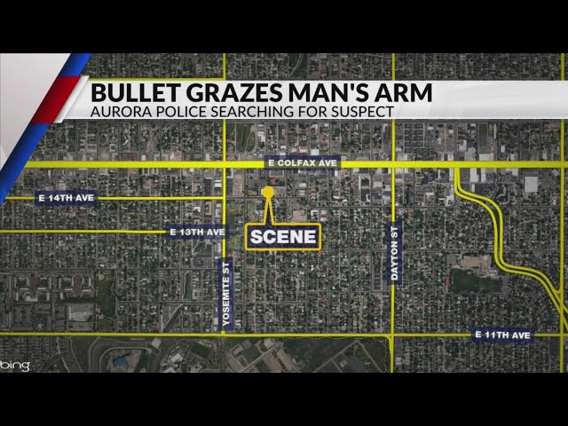 ⁣Man grazed by bullet in Aurora