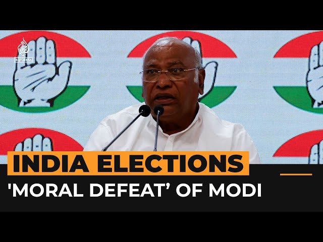 ⁣‘Political and moral defeat’ for Modi says India’s Congress party | AJ #Shorts