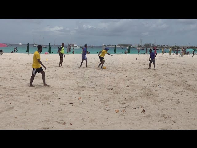 ⁣beach football
