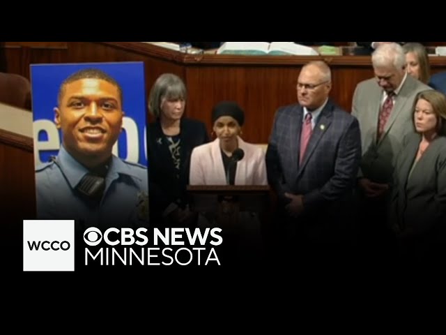 ⁣Rep. Ilhan Omar asks for moment of silence for fallen officer Jamal Mitchell