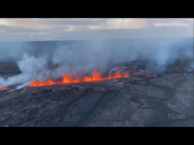 ⁣Hawaii's Kilauea volcano erupts, spewing fountain of lava