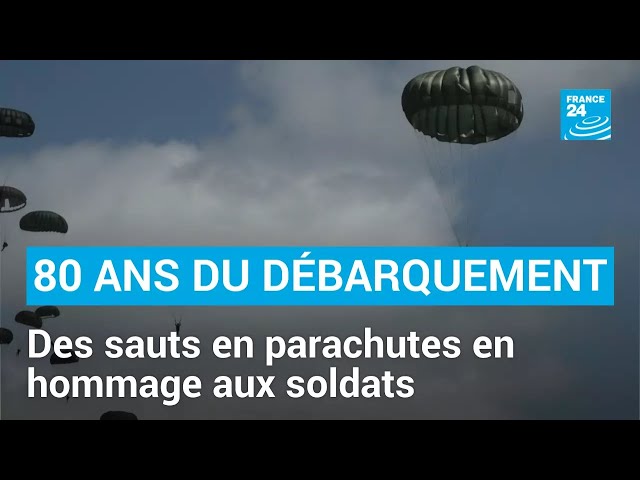 ⁣80 ans du Jour-J : des passionnés reproduisent les sauts en parachute en hommage aux libérateurs