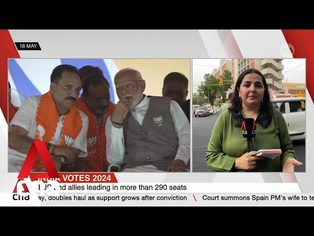 ⁣India election: Modi heads for victory but BJP struggles to reach outright majority