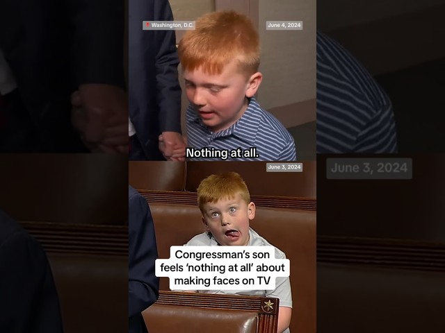 ⁣Congressman’s son on making faces behind dad on House floor