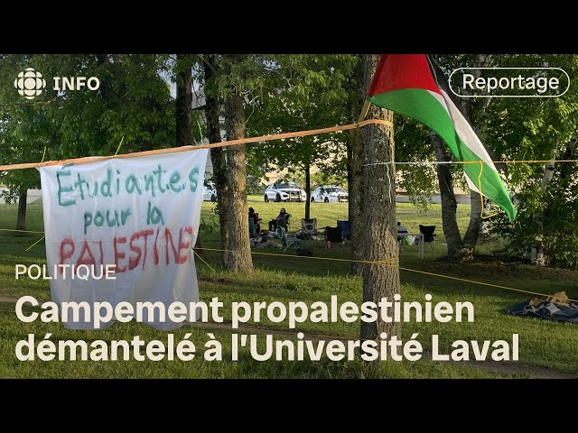 ⁣Le démantèlement du campement dénoncé à l'Université Laval