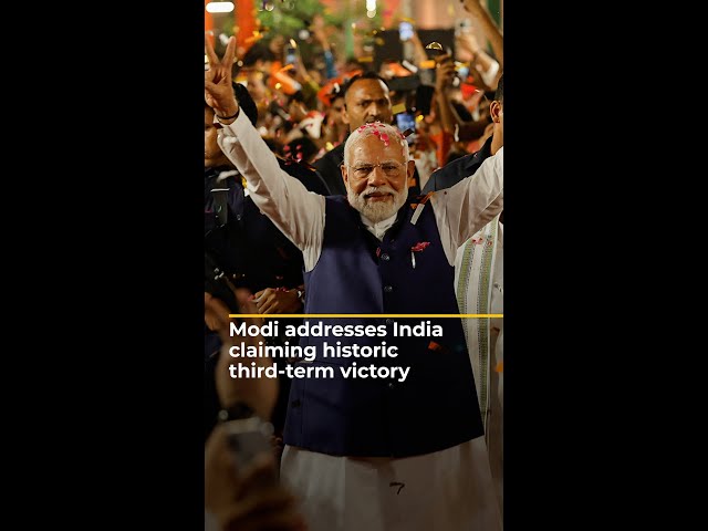 ⁣India’s Modi addresses nation claiming election victory | AJ #shorts