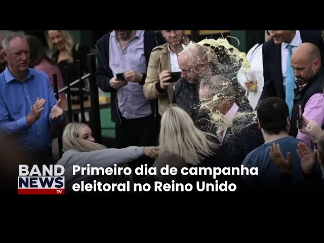 ⁣Mulher joga milk shake em político no Reino Unido | BandNews TV