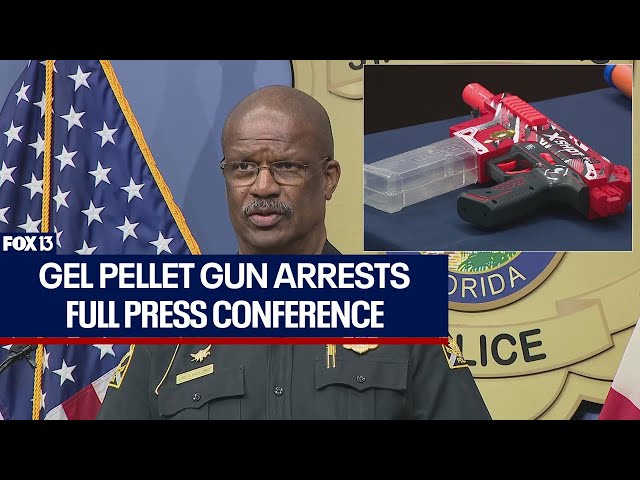 ⁣Florida teens shooting gel pellets strike officers, horse