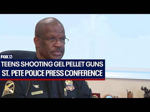 ⁣St. Pete police chief press conference on gel pellet guns