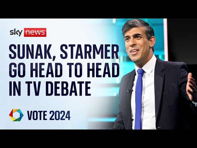 ⁣Sunak and Starmer face off in first TV leaders' debate of the election