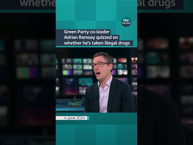 ⁣Green Party co-leader Adrian Ramsay quizzed on whether he’s taken illegal drugs #itvnews