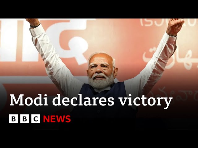 ⁣India election:  Modi claims victory but may fall short of outright majority | BBC News