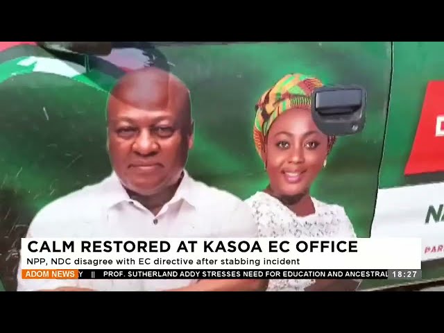 ⁣Calm Restored at Kasoa EC Office: NPP, NDC disagree with EC directive after stabbing incident - News