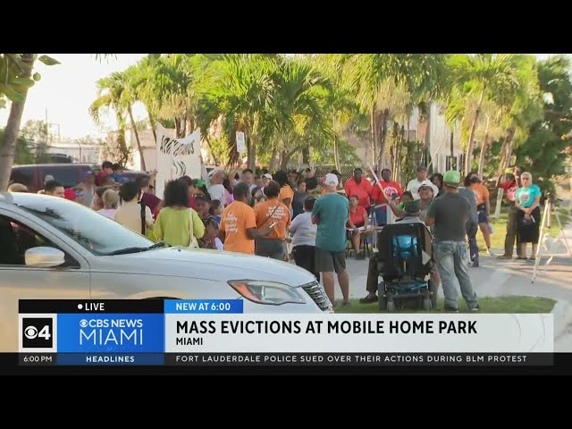 ⁣Mass evictions at mobile home park in Miami