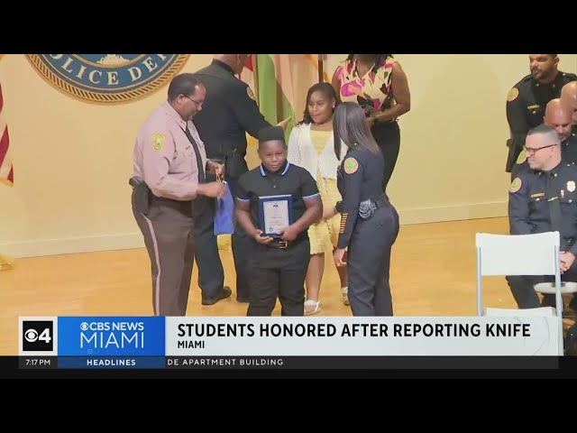 ⁣Students honored after reporting knife at school