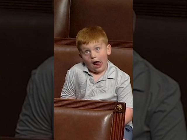 ⁣Congressman’s son steals the spotlight on House floor with silly facial expressions #shorts