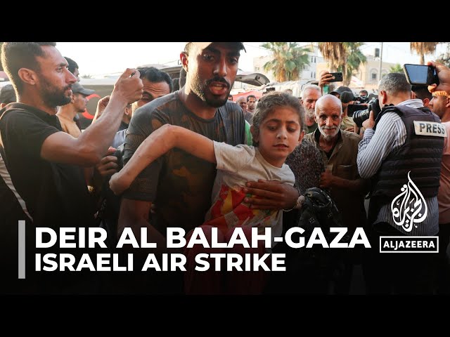 ⁣Israel hits crowded central Gaza: Eight Palestinian policemen are among the dead