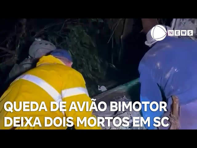⁣Queda de avião bimotor em Santa Catarina provoca a morte de piloto e empresário