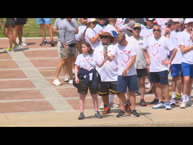 ⁣Law enforcement carry Colorado Special Olympics torch