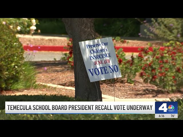 ⁣Temecula School Board president recall vote underway