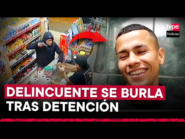 ⁣Cabecilla de 'Los Bandidos sin Ley', dedicada a robar minimarkets en SJM, se ríe tras dete