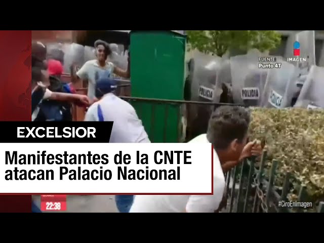 ⁣CNTE da portazo a Palacio Nacional; se registran enfrentamientos con la policía