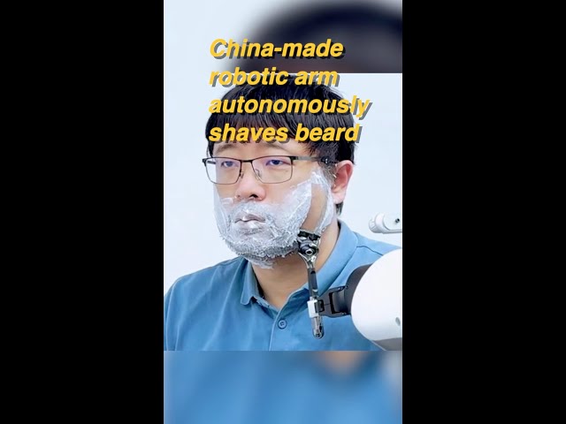 ⁣China-made robotic arm autonomously shaves beard
