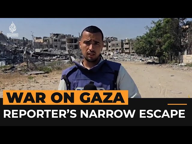 ⁣Al Jazeera crew films as Israeli strikes hit Gaza neighbourhood | Al Jazeera Newsfeed