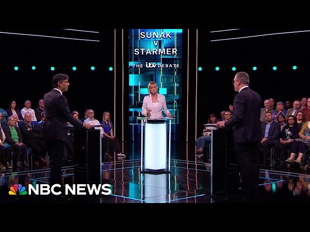 ⁣Party leaders clash over health care and immigration in first televised debate of U.K. election