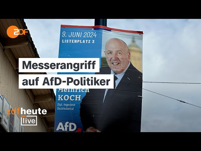 ⁣AfD-Politiker in Mannheim verletzt – was wir über den Angriff wissen | ZDFheute live
