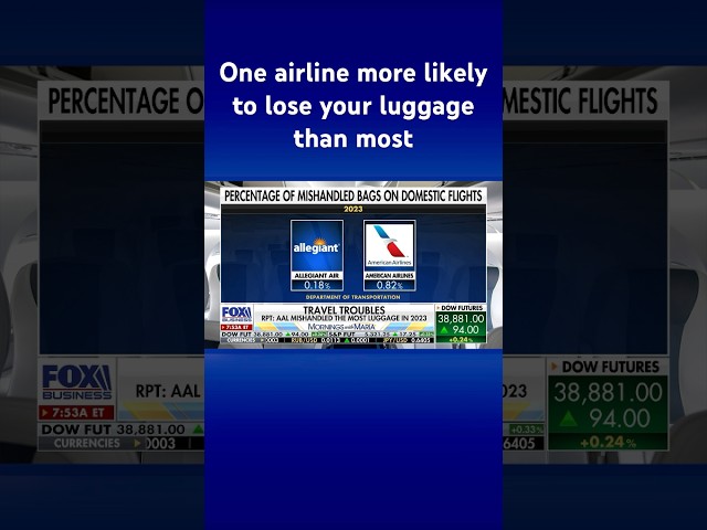⁣American Airlines reportedly mishandled, lost the most luggage in 2023 #shorts