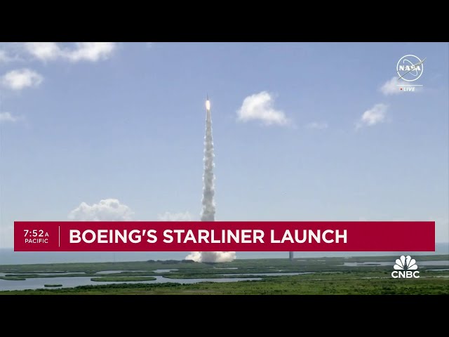 ⁣Boeing launches its first Starliner flight with astronauts