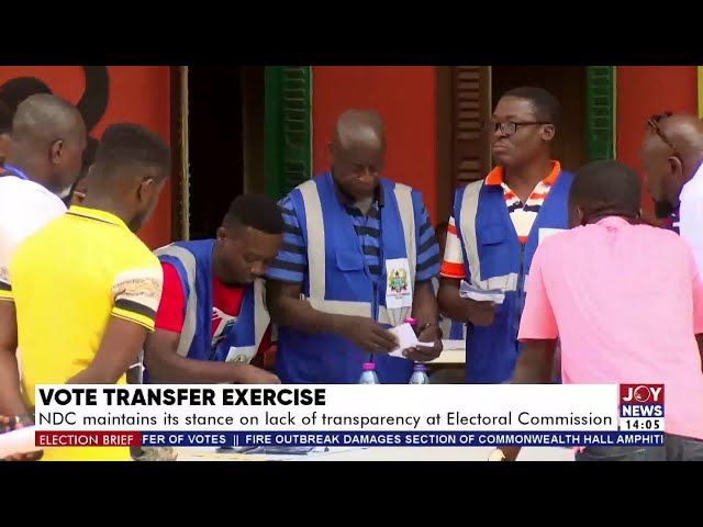 ⁣Vote Transfer Exercise: NDC maintains its stance on lack of transparency at Electoral Commission