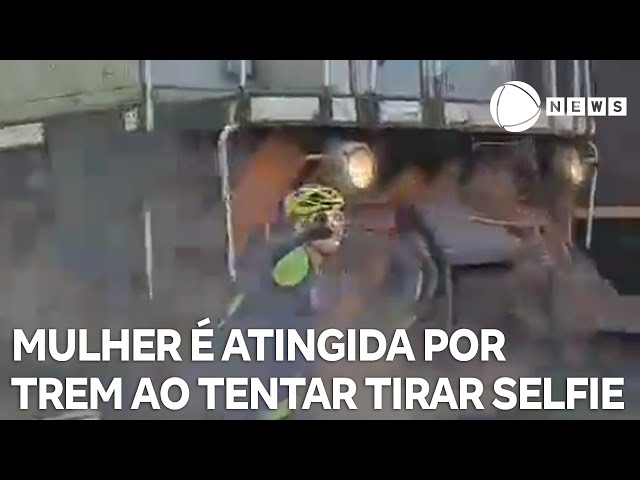 Mulher é atingida por trem ao tentar tirar selfie