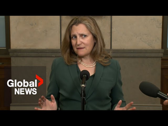 ⁣Reporters chase Freeland after questions avoided on politicians named in foreign interference report