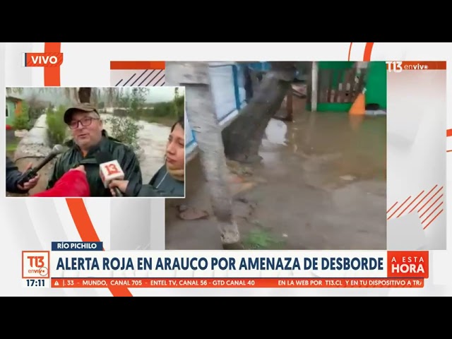 ⁣Alerta roja en Arauco por amenaza de desborde de río Pichilo
