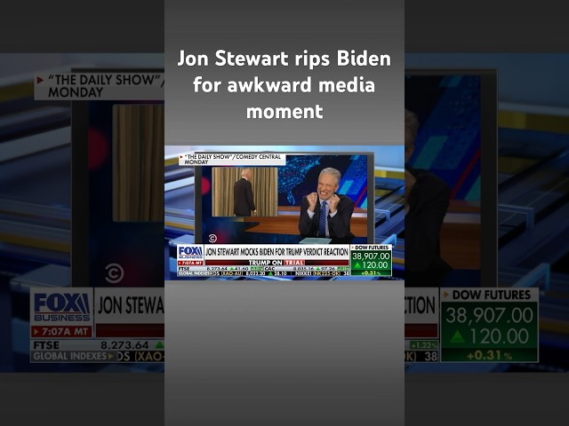 ⁣‘Daily Show’ host Jon Stewart roasts President Biden’s ‘Chesire Cat press conference’ #shorts