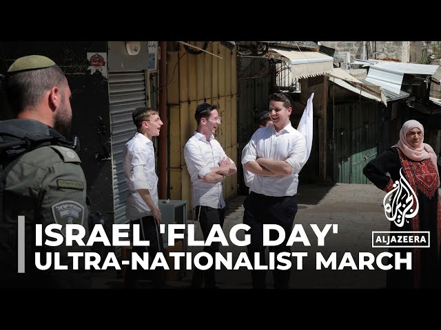 ⁣Israel 'flag day': Ultra-nationalist Israelis hold march