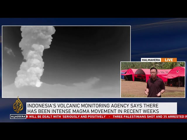 ⁣Indonesia's Mount Ibu erupts as disaster agency warns of possible floods, cold lava flow