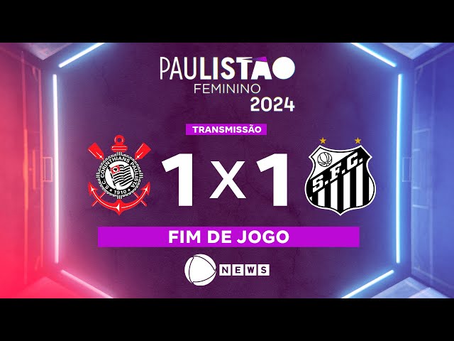 ⁣Paulistão Feminino 2024: Corinthians 1 x 1 Santos ao vivo na Record News - 05/06/2024