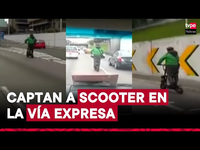 ⁣Captan a sujeto en scooter invadiendo la Vía Expresa a gran velocidad y adelantando vehículos