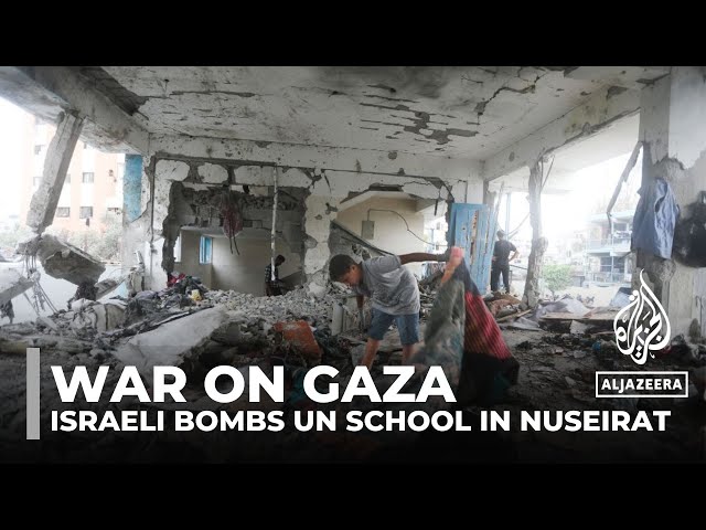 ⁣Israel bombs UNRWA school in central Gaza, kills at least 39 displaced Palestinians