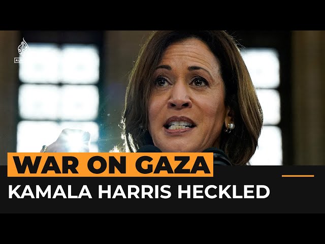 ⁣Kamala Harris heckled over Gaza during Jimmy Kimmel talk show filming | AJ #shorts