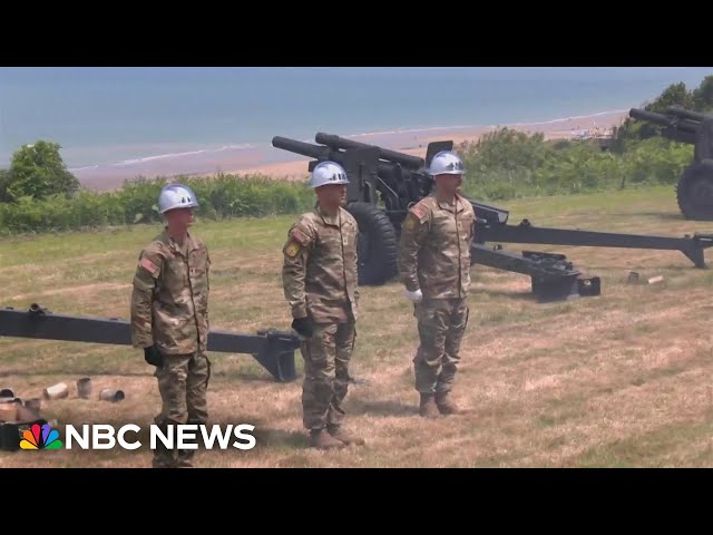 ⁣Watch: 21-gun salute in Normandy for 80th anniversary of D-Day